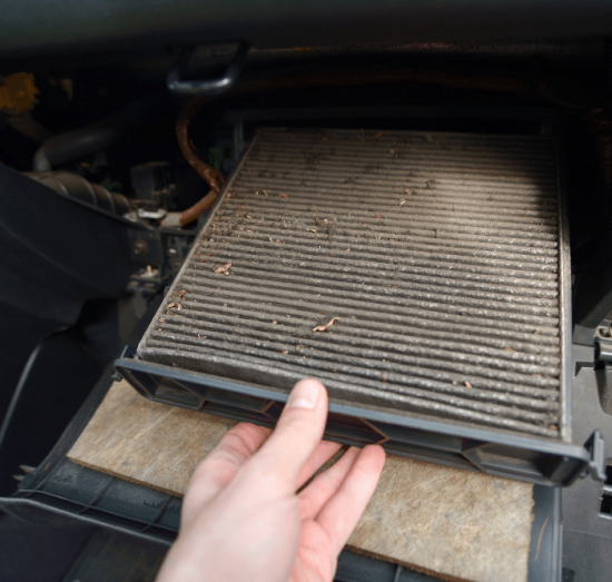 Cabin Air Filter Replacement in Tea, SD At Sioux Empire Automotive Service Center. Image of vehicle cabin air filter for replacement